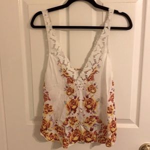 FREE PEOPLE floral lace tank top